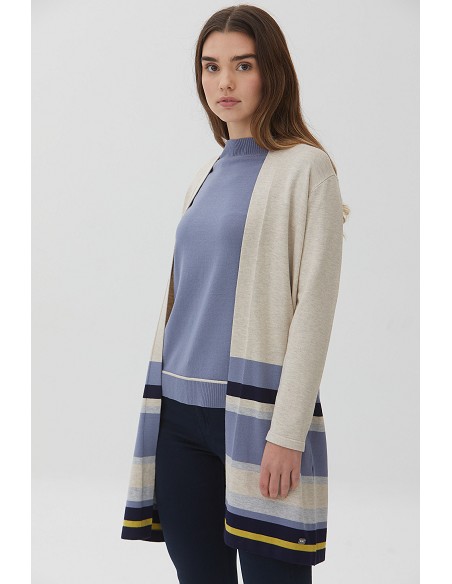 Chaqueta Bajo Listado Multicolor