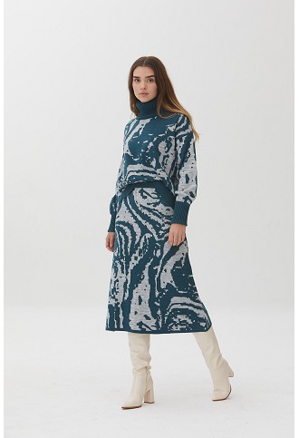 Falda Midi Jacquard Marmoleado 2