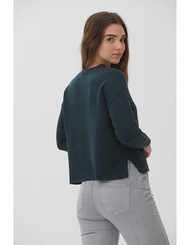 Jersey Intarsia Flor A Contraste