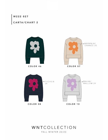 Jersey Intarsia Flor A Contraste