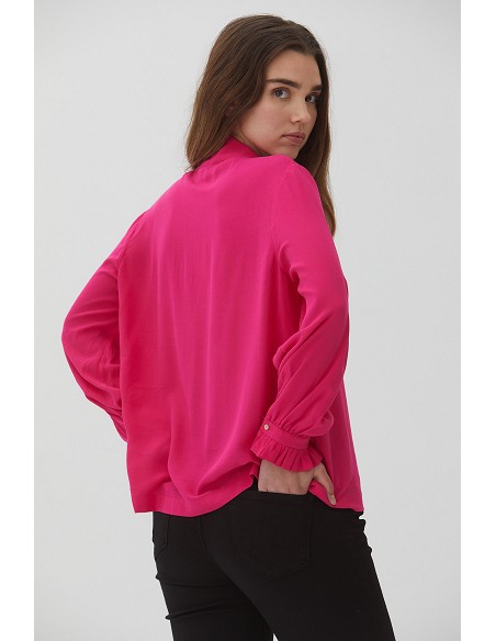 Blusa Detalle Lazada y Puños Fruncidos