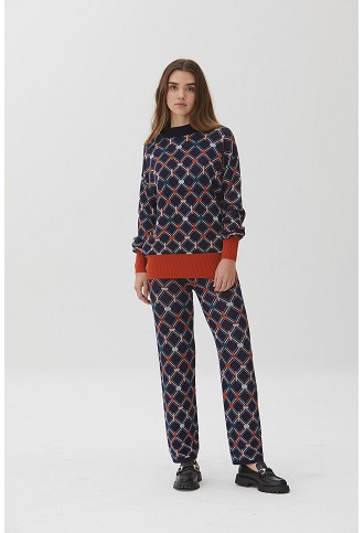Pantalon Jacquard Geométrico
