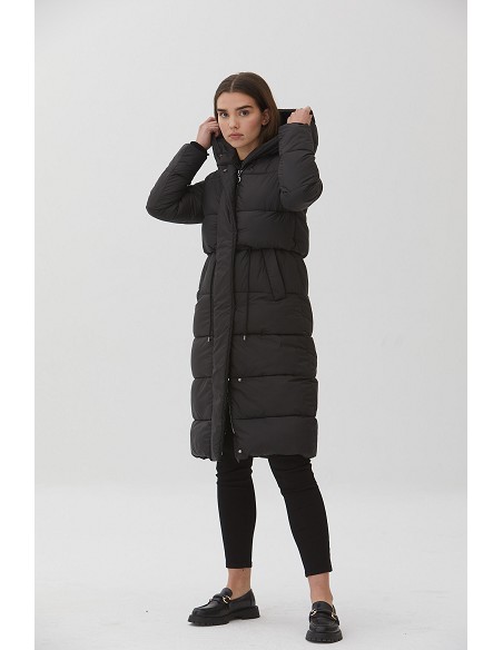 Parka Larga Acolchada con Capucha